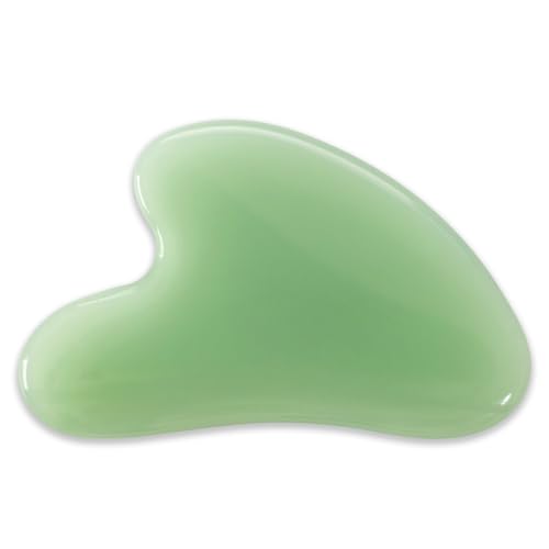 Image of Gua Sha Jade Stone Gua Sha Massage Tool, Guasha Tool for Face and Body Skin Massage. Tools for SPA Acupuncture, Pink Stone for Body Face Neck and Eye, Skin Care Gift for Woman