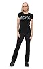 ACDC Women's AC/DC Rhinestone Regular Fit Crew Neck Short Sleeve T - Shirt, Black (Black Black), 12 (Manufacturer Size: Large) #1