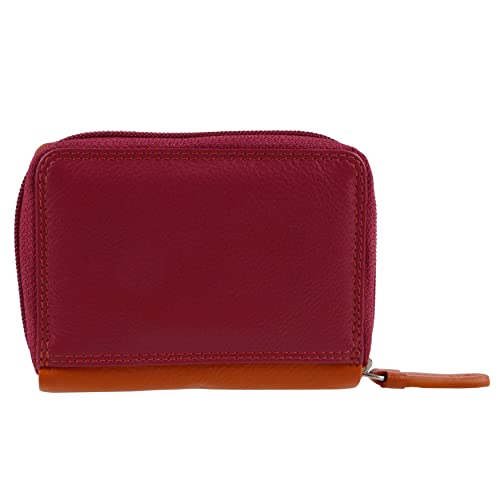 Ladies Compact Leather Purse/Wallet By Visconti Gift Boxed Fashion Available In 4 Colour Combinations, Orange Multi, Casual #TOP4