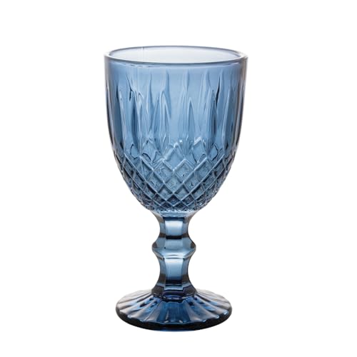 Conjunto 6 Taças de Água de Vidro Greek Azul Escuro 345ml - Wolff