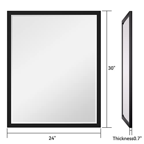 Lyyyxgyp Black Bathroom Mirror 24 X 30 Inch Rectangle Vanity Mirror Metal Frame Decorative Rectangular Wall Mounted Mirror For Bathroom Bedroom Entryway Living Room thumb #1