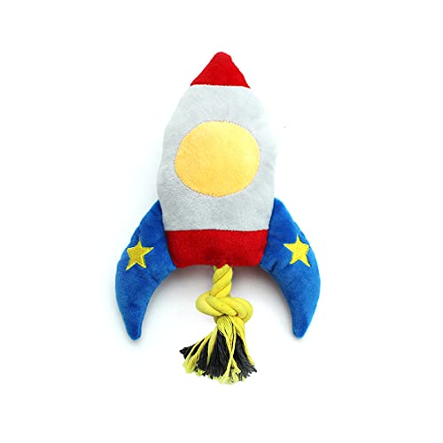 Jouet en peluche pour chien forme fusée et avion sonore pour molaire