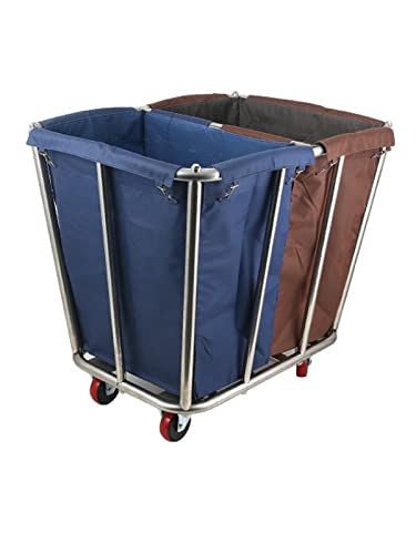 Panier à linge à 2 sacs de qualité supérieure chariot robuste en métal