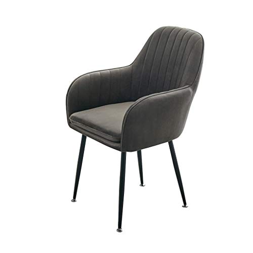 SJIALEN Soft Velvet Dining Chair,Office Lounge Chair for Living Room Bedroom Kitchen Modern Design Kitchen Chair Kitchen Chair (Color : Dark Gray)