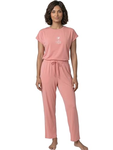 Image of Enamor Mid Rise Regular Length Adjustable Drawstring Basic Home Lounge Pant for Women - Relaxed fit - E404