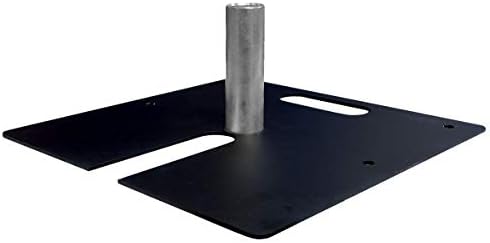 Urquid Linen Pipe and Drape Adjustable Uprights, Crossbars, Bases & Hangers - Drape Systems for Backdrops, Trade Shows, Events, Photo Booths and Decorations (14" X 16" (12 LB), Base & Pin)