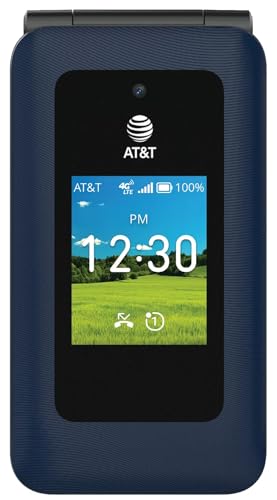 AT&T Cingular U1030AA 6723D Flex 2 Prepaid 4G LTE Flip Phone, 2MP Camera, Android, Classic Navy, Carier Locked to