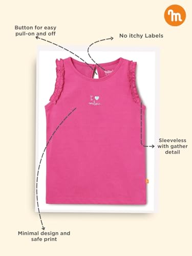 Milou Baby Girl's Regular Fit T-Shirt (GBASICTEE003_Pink - Image 3 thumbnail