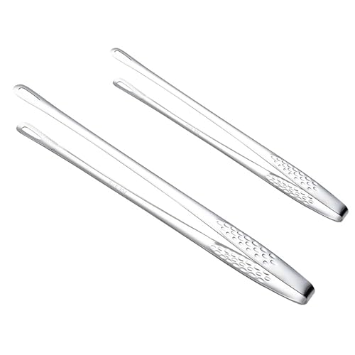 Stainless Steel Grill Tongs, Kitchen Cooking Tweezers, Portable BBQ Grill Tongs Kitchenware for Home Outdoor