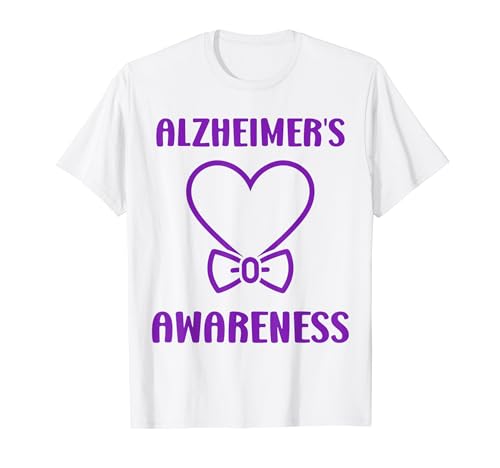 Support simple quote purple ribbon alzheimer's awareness T-Shirt