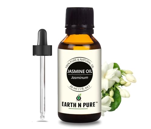 Image of Earth N Pure Jasmine Essential Oil for Hair Growth, Skin Care, Pooja and Aromatherapy With Glass Dropper | 30 ML