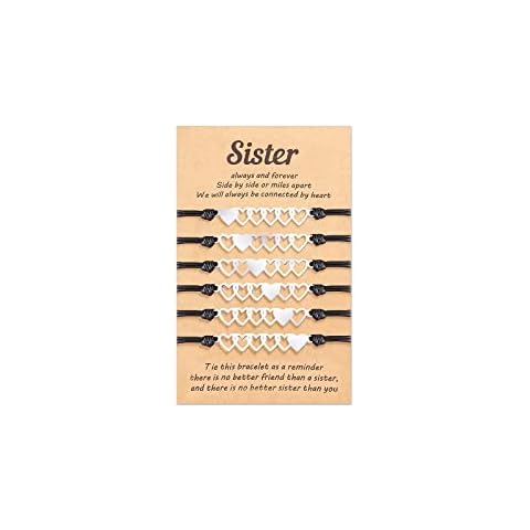 choice of all 2/3/4/5/6Pcs Sister Bracelets for Women Matching Heart Bracelets for Sisters Sister Birthday Gifts Christmas Gifts Stocking Stuffers Cover