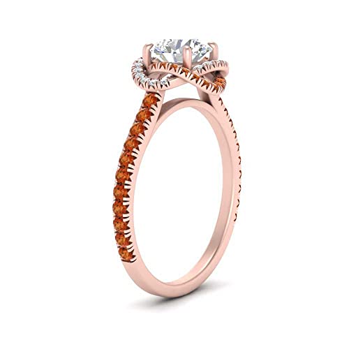 Image of 55Carat Choose Your Gemstone Flower Diamond CZ Ring rose gold plated Round Shape Halo Engagement Rings Ornaments Surprise for Wife Symbol of Love Clarity Comfortable US Size 4 to 12
