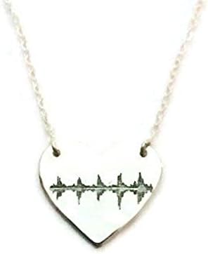 Your OWN custom heartbeat, sonogram, voice memo, handwriting necklace on a sterling silver heart pendant