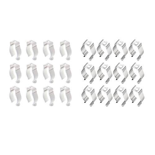Image of 12Pcs T8 Clips Holder Bracket Pipe Clamps Prevent Sagging for LED Light Tube Steel-Home & Garden - Lamps, Lighting & Ceiling Fans - Lighting Parts & Accessories