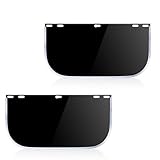 Rainway 2 Stück Gesichtsschutz Ersatzlinse Schwarz, Ersatzlinse für Face Shield, Gesichtsschutzschild, Gesichtsschild Getöntes, Gesichtsschutz Visier, Gesichtsschutzlinse zum Schleifen und Schneiden