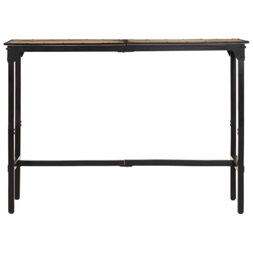 Mesa de bar industrial de 150 cm de largo para salón de madera duradera 6