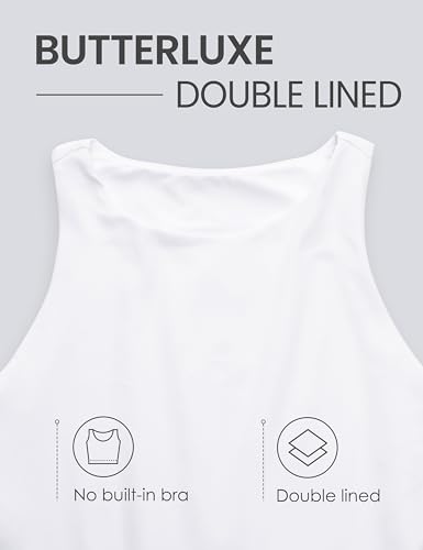 Image of CRZ YOGA Butterluxe Double Lined Crop Tank | Casual, Extremely Soft, Tight Fit, High Neck, Racerback, Sleeveless Tops for Women