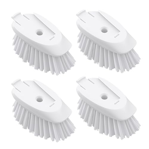 Dish Brush Refills 4 Pack, White Replacement Brush Heads Compatible with OXO Dish Brush & OXO Dish Scrubber