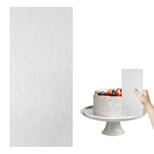 ZHITENG Espátulas Tarta, Espátulas Para Tartas De Acero Inoxidable, 22 x 8 cm Raspador De Pastel, Espátula para Pastel Multifuncional, Espátula para Mousse, Para DIY Hornear Herramienta (Plateado)