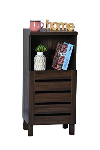 Image of DeckUp Uniti Engineered Wood Bed Side Table and End Table (Walnut, Matte Finish)