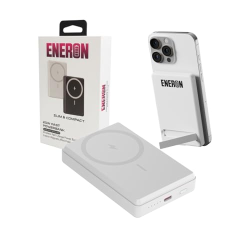 Powerbank Magnético 10000mAh, Cargador Inalámbrico de Inducción de 15 W con Carga Rápida PD 20W USB-C, Compacto Portátil Batería Externa para Smartphones Modernos Serie 12/13/14/15/16