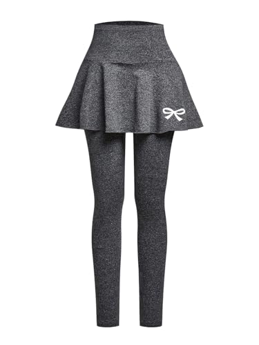 Verdusa Girl's Coquette Skirted Leggings Athletic Workout Skinny Long Pants