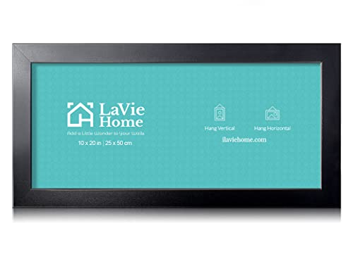 LaVie Home 10x20 Picture Frame Black, Panoramic Picture Frame for Wall Decoration, Classic Black Minimalist Style Suitable for Decorating Houses, Offices, Hotels（1 Pack）