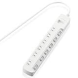 エレコム 電源タップ 個別スイッチ 省エネ ほこり防止シャッター付き スイングプラグ 6個口 1m ホワイト T-E6A-2610WH