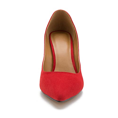 Image of Women's Men's Pointed Toe High Heel Pumps, Slip On, 3.94 Inch Stiletto Heel