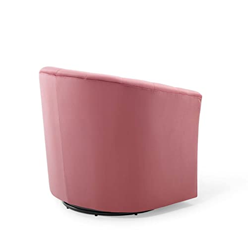 Modway Prospect Channel Tufted Performance Velvet Swivel Armchair In Dusty Rose #TOP4