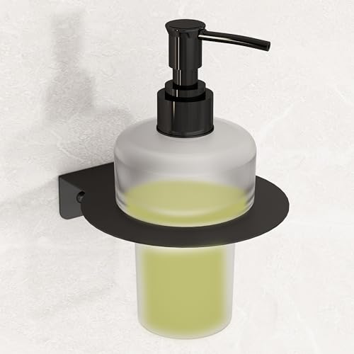 Image of Plantex Liquid Soap Dispenser for Bathroom /Stainless Steel Glass Shampoo Dispenser /Hand wash /Bathroom Accessories - Pack of 1 (Black)