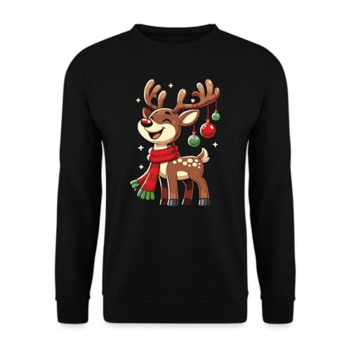 Rentier REH - Weihnachten Christmas Pullover, Schwarz, XXL