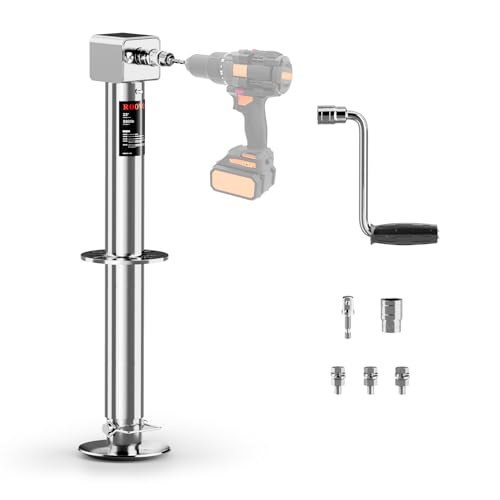 ROOVO 5000 lbs A-Frame Trailer Jack, Drill Powered Boat Jack, Gary (Silver)