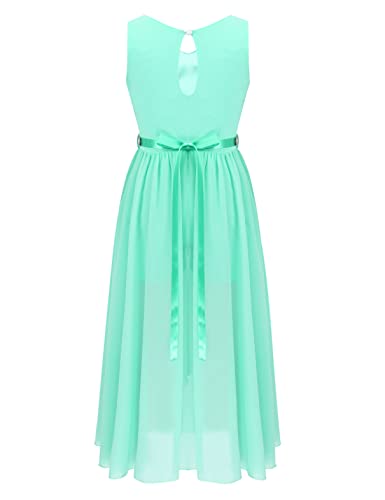 YiZYiF Big Girls V Neck Sleeveless Romper Dress Princess Prom Wedding Gown Formal Dance Party High Low Chiffon Dresses4