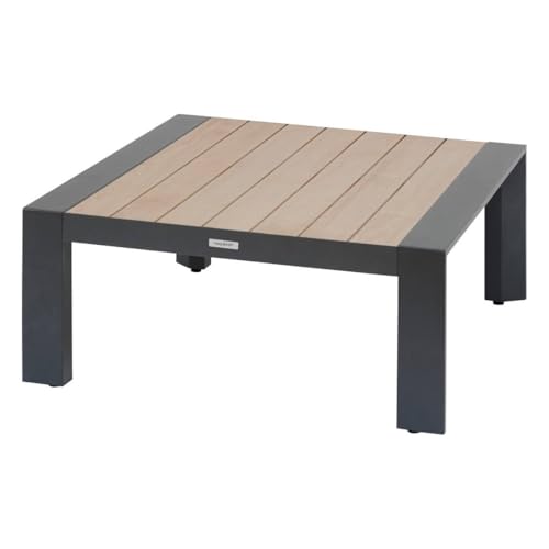 Hespéride - Table Basse de Jardin carrée évasion Graphite et Honey 87 x 87cm en Aluminium