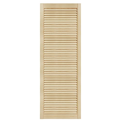 DecoMeister Porte a Lamelle in Legno 494x1406 mm Confezione da 1 - Porta Lamella Pino Massiccio - Anta per Armadio a Persiana Aperta - Frontali Mobili e Antine per Guardaroba - Legno Naturale Grezzo