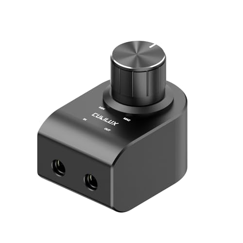 Cubilux Lautstärkeregler, Inline Stereo Audio Lautstärkedämpfer mit Gehäuse aus Vollaluminiumlegierung zur Störungsisolierung, Inline-Lautstärkeregler (3.5 mm（1/8-Zoll）)