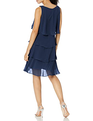 S.L. Fashions Women's Sleeveless Chiffon Tiered Cocktail Dress Petite and Missy2