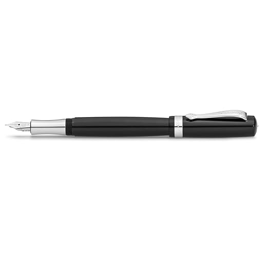 Kaweco Student Luxus Pluma Estilogr?Fica Premium Para Cartuchos De Tinta Con Plum?N De Acero, Nost?Lgico, Negro, Ancho De Pluma: M (Mediano)