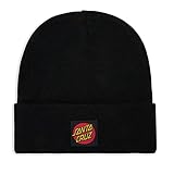 Santa Cruz Produit original Santa Cruz Bonnet en tricot souple Classic Label DOT Beanie, Noir , Taille Unique