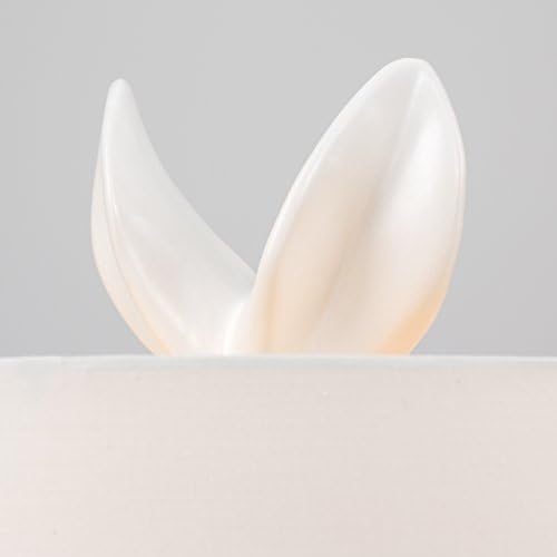 MiniSun Modern Matt White Ceramic Rabbit/Hare Table Lamp with a White Shade - Complete with a 4w LED Golfball Bulb [3000K Warm White]