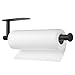 Portarrollos Papel Cocina, Portarollos Cocina Adhesivo, Soporte Rollo Papel Cocina Acero Inoxidable, Perforable O Adhesivo, 32,5 CM / 12,79 Pulgadas (Negro)