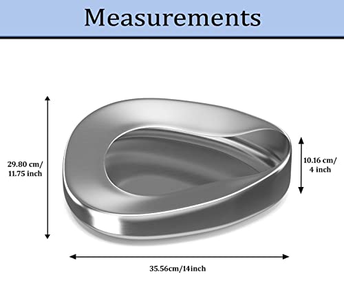 Aaprotools Stainless Steel Bedpans Firm Thick Stable Bedpan Heavy Duty Smooth Countoured For Male Female Bed-Bound Patient Personal Care #TOP6