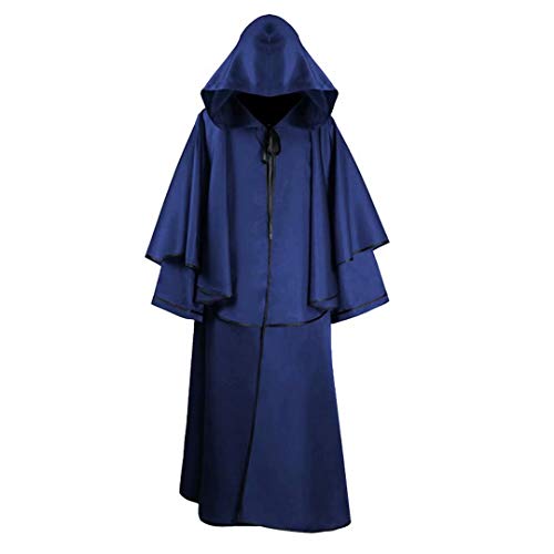 VERNASSA Halloween Christmas Fancy Cape Costume Hooded Monk Renaissance Priest Robe Cape Cloak, Medieval Cistercian Monk, ,UK S-L Cover