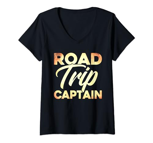 Road Trip Captain Camping Roadtrip Wohnmobil Outdoor Camping V-Neck T-Shirt