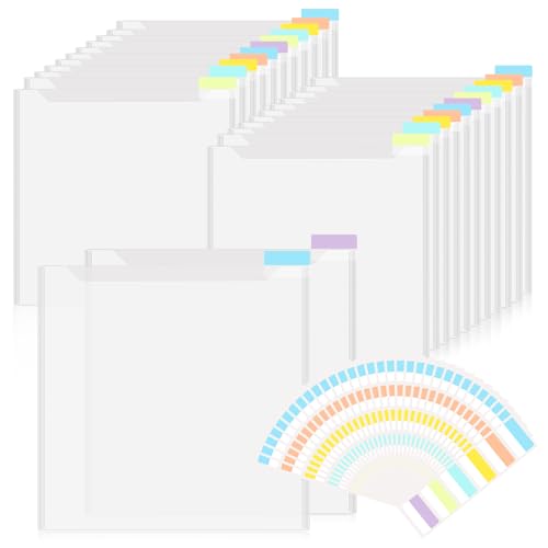Image of WRAPXPERT Modern Scrapbook Paper Storage, 24pcs, 12x12 inch, Holds Up to 100 Sheets Each, Frosted White, Transparent, Acid-Free and PVC-Free, Perfect for Arts & Crafts