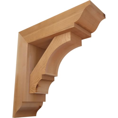 Ekena Millwork BKT0604X18X18BOA01SWR Balboa Traditional Smooth Bracket w/Offset Brace, 18"D x 18"H, Western Red Cedar
