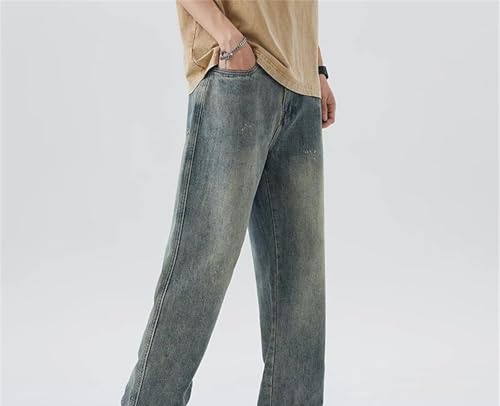 Mens Jeans Loose Straight Leg Trendy High Street Wide Leg Long Pants Spring Summer Casual Wear4