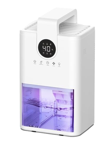 1ABOVE 1000ml (1L) Electric Dehumidifier with Ultra Quiet & Auto Shut | 7 Colours LED | Compact and Portable Dehumidifier for Removing damp moisture in Kitchen, Bedroom, Office, Caravans,Bathroom